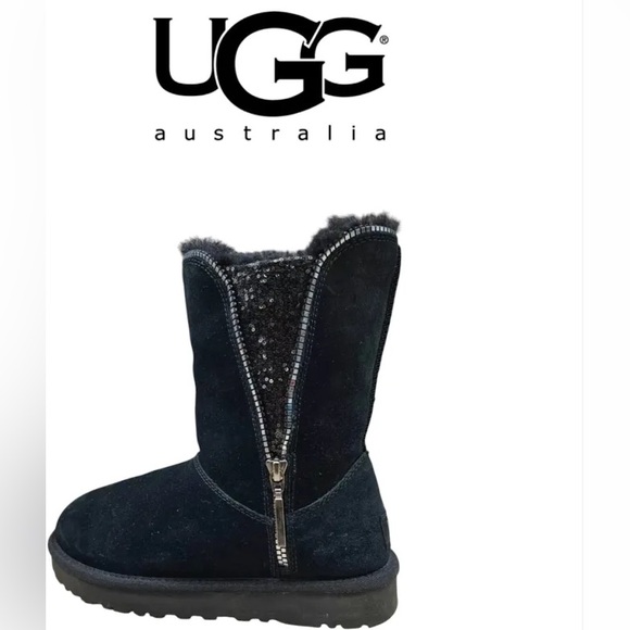 UGG Marice Black Sequin classic Boots women’s size 7‎ - Picture 1 of 16